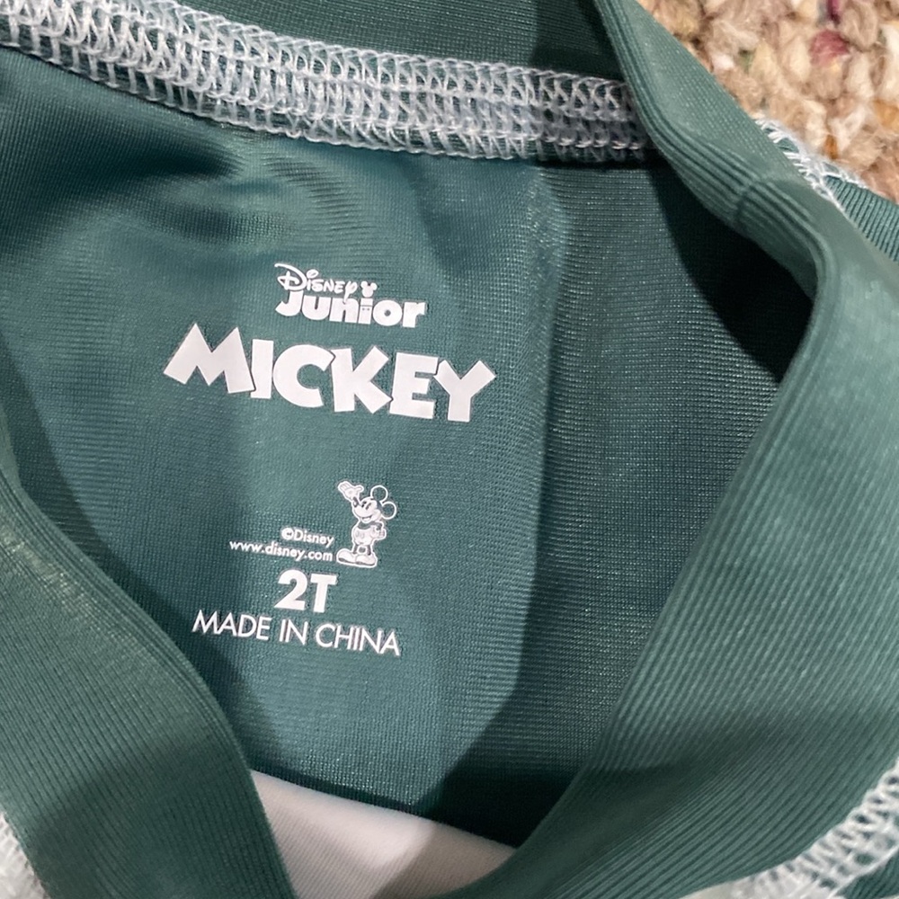 Disney Mickey Mouse Green and White Rashguard Swim Set - Picture 5 of 5